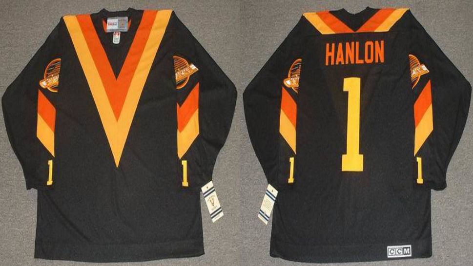 2019 Men Vancouver Canucks #1 Hanlon Black CCM NHL jerseys->vancouver canucks->NHL Jersey